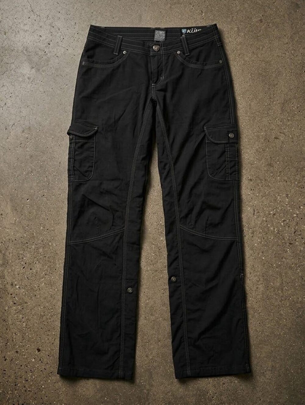 KUHL Womens 6 Black Roll Up Hiking Pants Vintage Patina Granola Girl Gorpcore